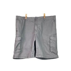 True Nation Cargo Shorts Mens 46 Gray Ripstop Stretch Utility Casual Pockets